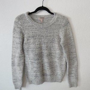 White and gray big fluffy sweater